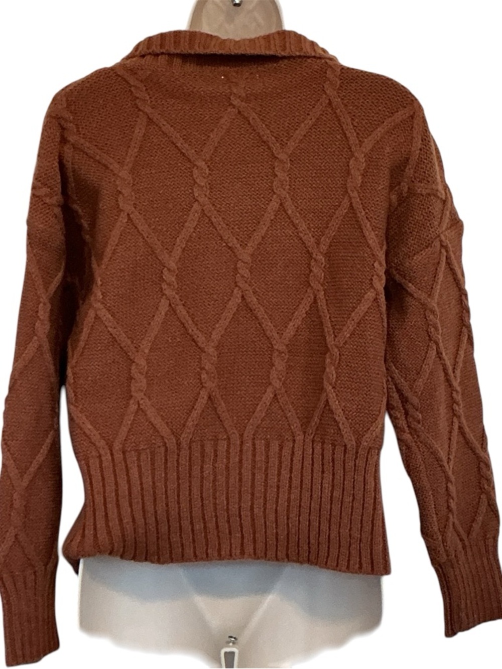 NWT Anthropologie Six Crisp Days Brown Sarria Collared Cardigan Size XS/S - Picture 4 of 8